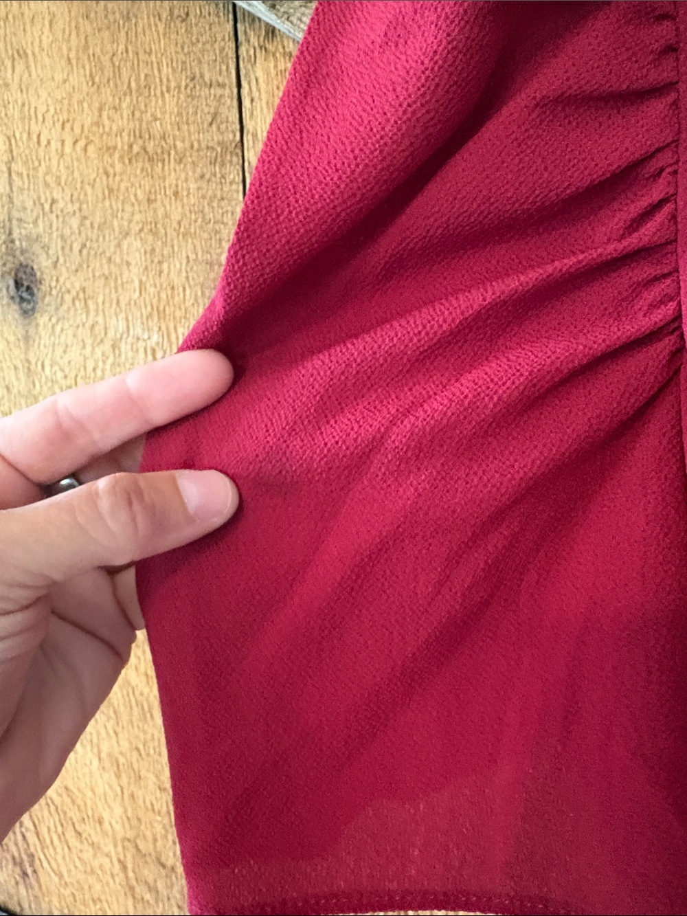 Lulu's Deep Red Faux-Wrap Midi Dress with Tie Waist - Picture 4 of 8